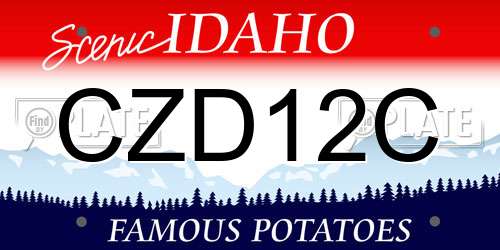 CZD12C Idaho License Plate