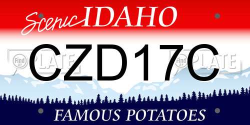 CZD17C Idaho License Plate