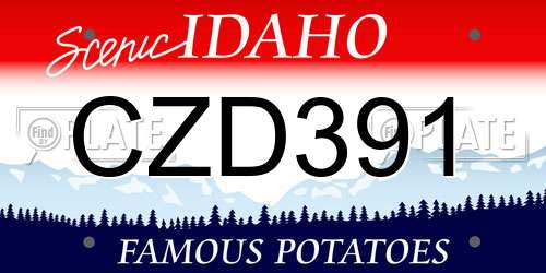 CZD391 Idaho License Plate