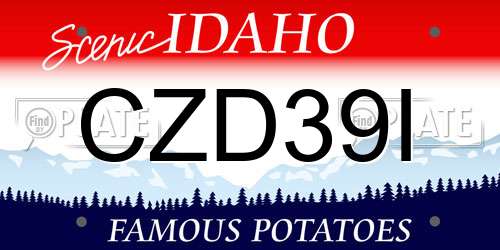CZD39I Idaho License Plate