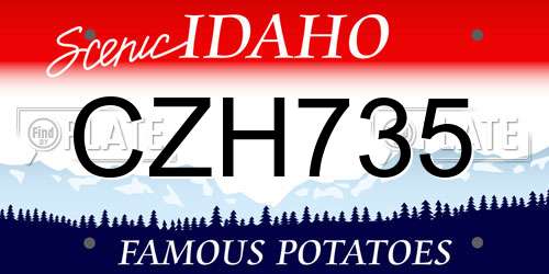 CZH735 Idaho License Plate