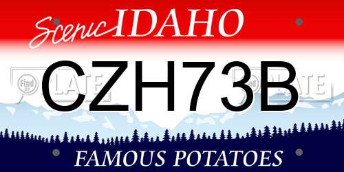 CZH73B Idaho License Plate