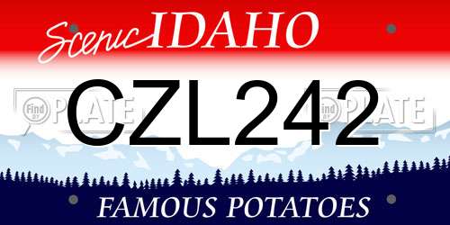 CZL242 Idaho License Plate