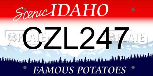 CZL247 Idaho License Plate