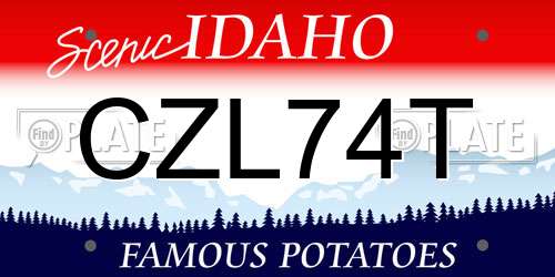 CZL74T Idaho License Plate
