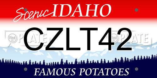 CZLT42 Idaho License Plate