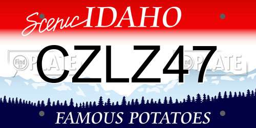 CZLZ47 Idaho License Plate