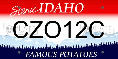 CZO12C Idaho License Plate