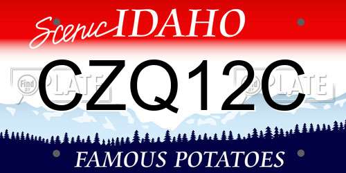 CZQ12C Idaho License Plate