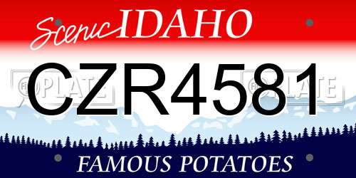 CZR4581 Idaho License Plate