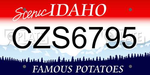 CZS6795 Idaho License Plate