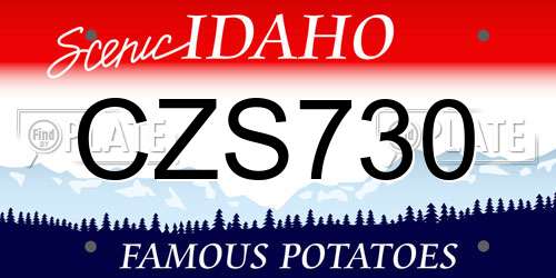 CZS730 Idaho License Plate