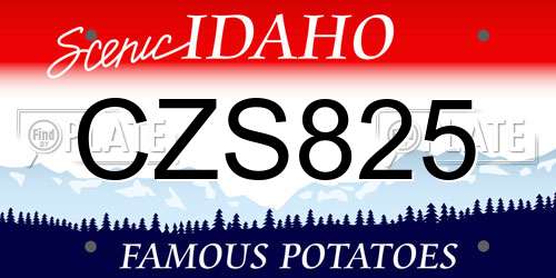 CZS825 Idaho License Plate