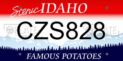 CZS828 Idaho License Plate