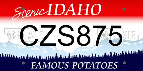CZS875 Idaho License Plate