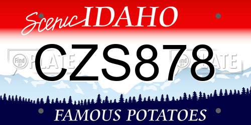 CZS878 Idaho License Plate