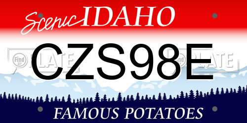 CZS98E Idaho License Plate