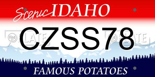 CZSS78 Idaho License Plate