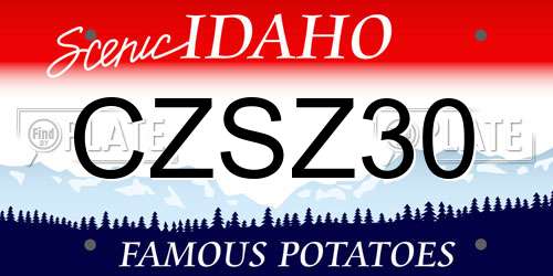 CZSZ30 Idaho License Plate