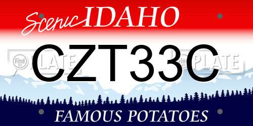 CZT33C Idaho License Plate