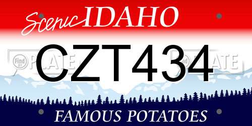 CZT434 Idaho License Plate