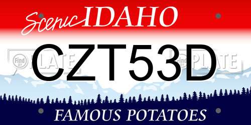 CZT53D Idaho License Plate
