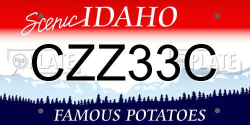 CZZ33C Idaho License Plate