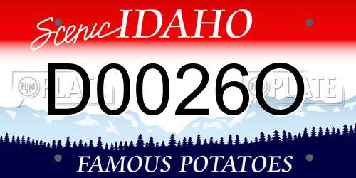 D0026O Idaho License Plate