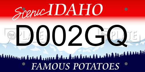 D002GQ Idaho License Plate