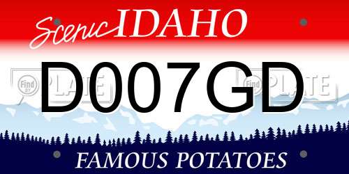 D007GD Idaho License Plate