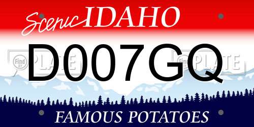 D007GQ Idaho License Plate