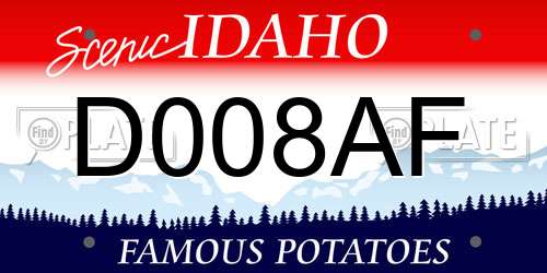 D008AF Idaho License Plate
