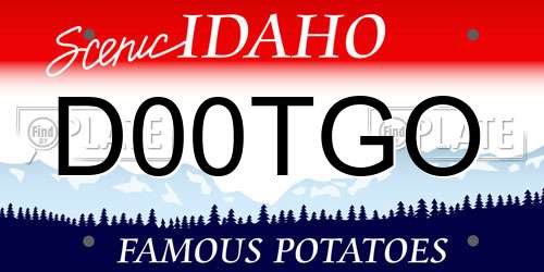 D00TGO Idaho License Plate