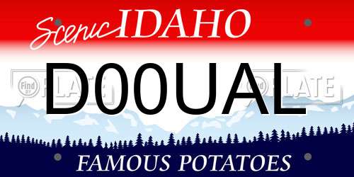 D00UAL Idaho License Plate