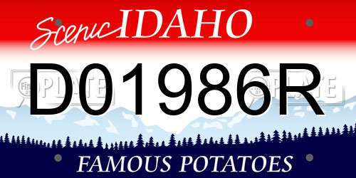 D01986R Idaho License Plate
