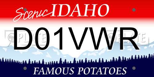 D01VWR Idaho License Plate