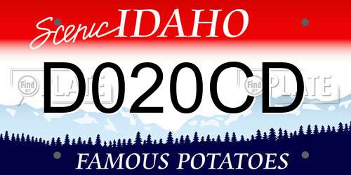 D020CD Idaho License Plate