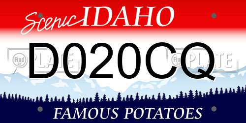 D020CQ Idaho License Plate