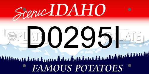 D0295I Idaho License Plate