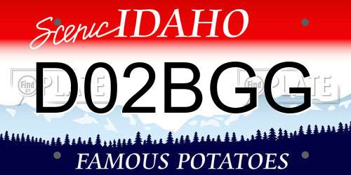 D02BGG Idaho License Plate