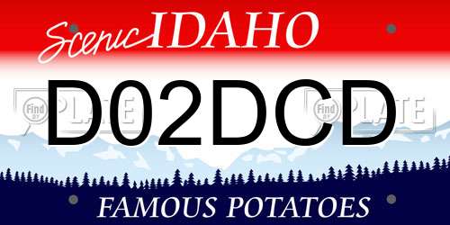 D02DCD Idaho License Plate