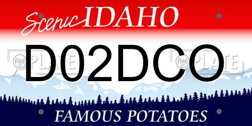 D02DCO Idaho License Plate