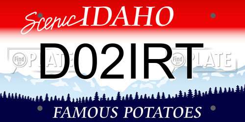 D02IRT Idaho License Plate