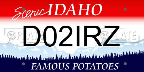 D02IRZ Idaho License Plate