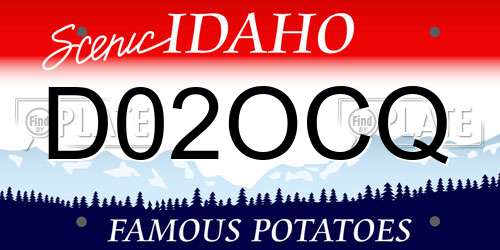 D02OCQ Idaho License Plate