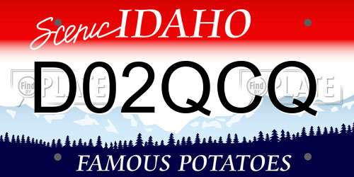 D02QCQ Idaho License Plate