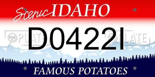 D0422I Idaho License Plate