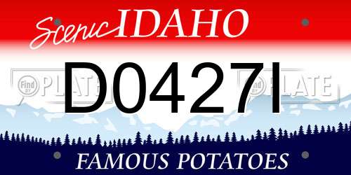 D0427I Idaho License Plate