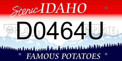 D0464U Idaho License Plate