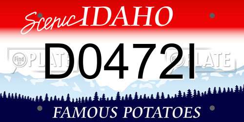 D0472I Idaho License Plate